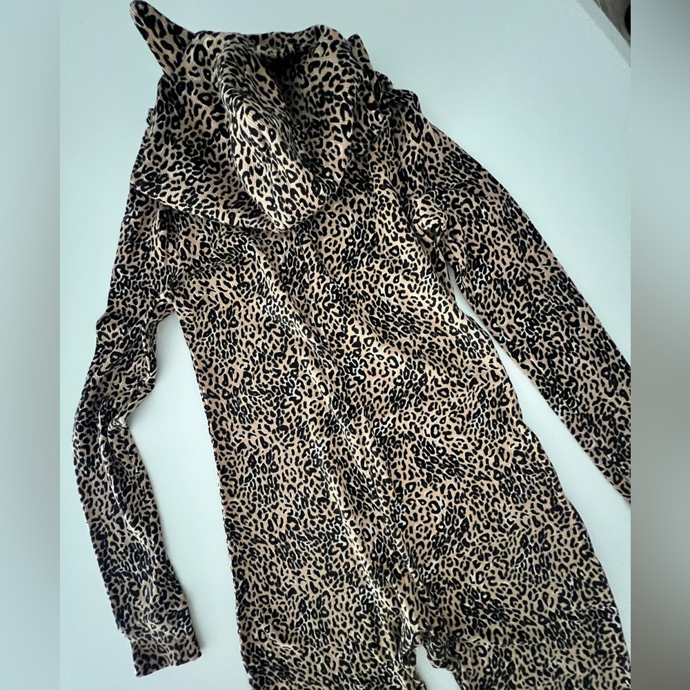 PINK Victoria's Secret Sexy Leopard Print Hooded Ears Onesie Tan Black NWT XS S - Picture 6 of 11